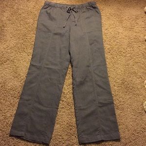 New York & Company Classic Linen Pants, Gray, SM